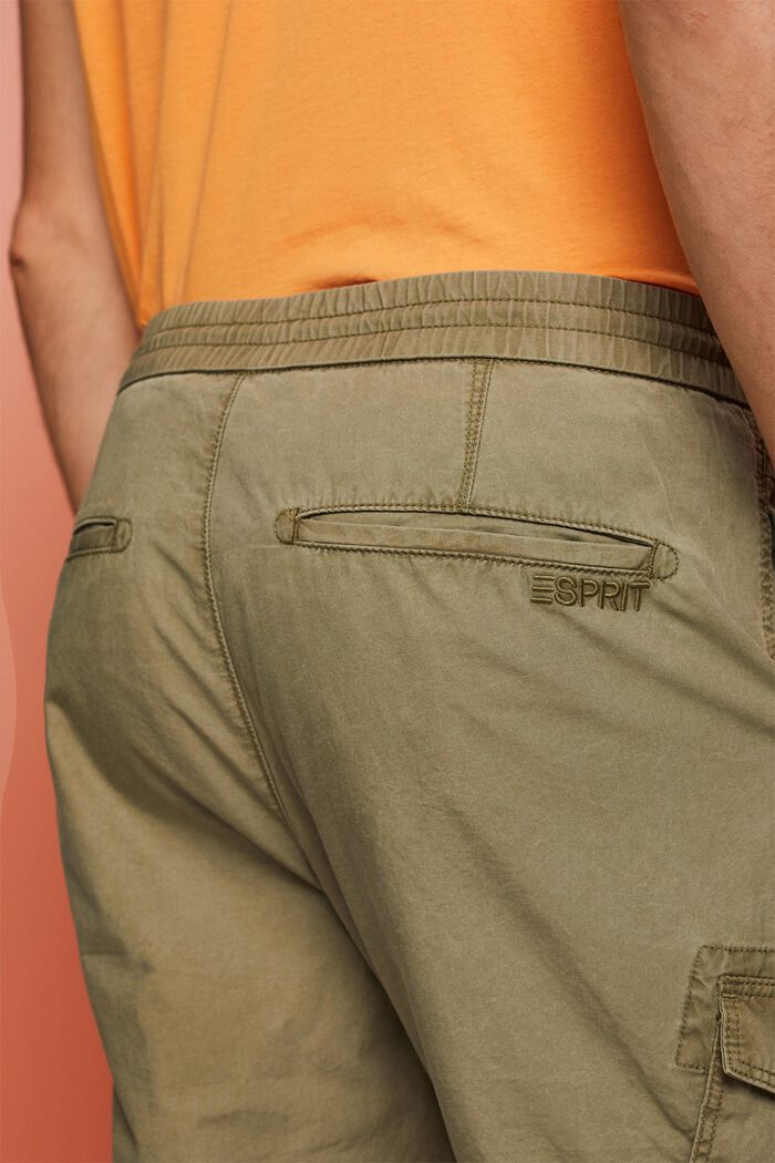 Pull-on cargo trousers, 100% cotton, OLIVE, detail image number 4