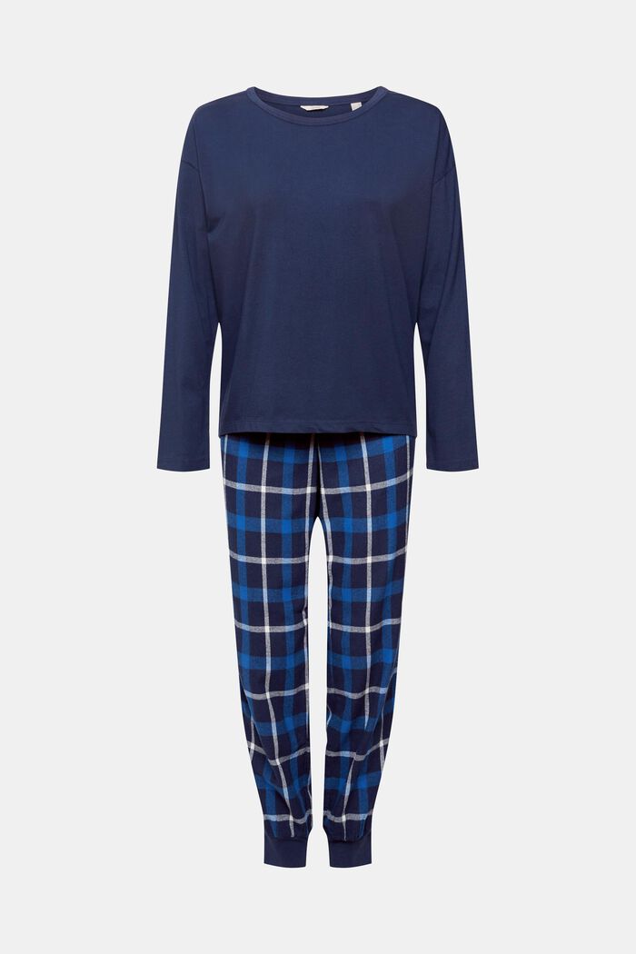 Pyjama set with checked flannel bottoms