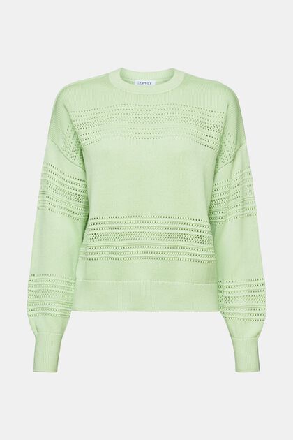 Crewneck Open-Knit Sweater