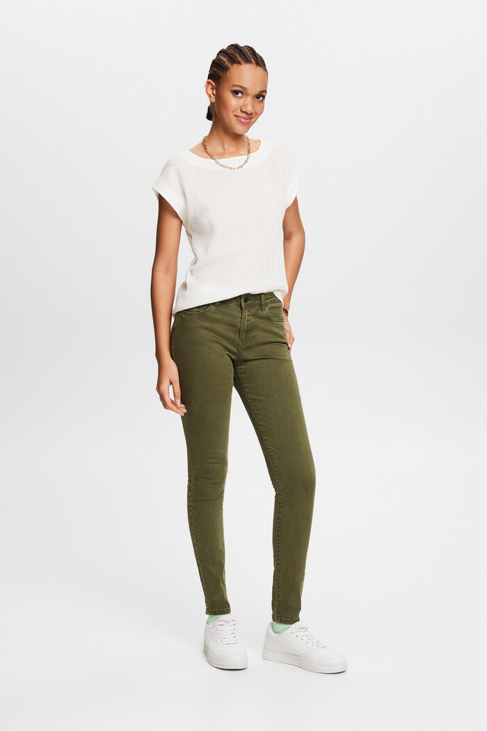 Stretch trousers with organic cotton, KHAKI GREEN, detail image number 5