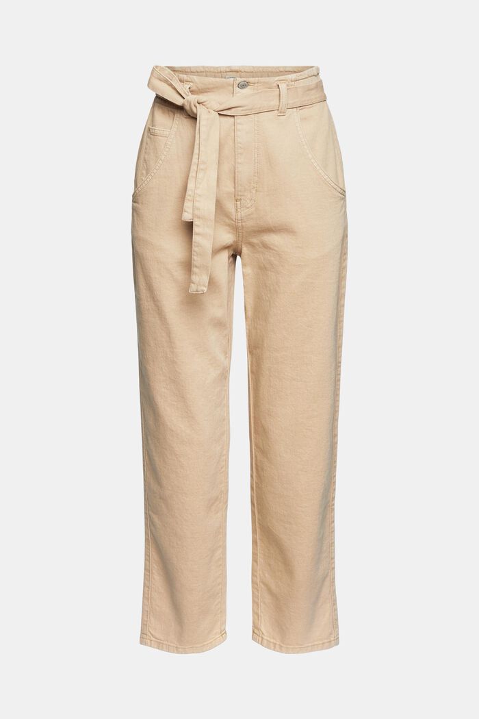 Containing hemp: trousers with a tie-around belt