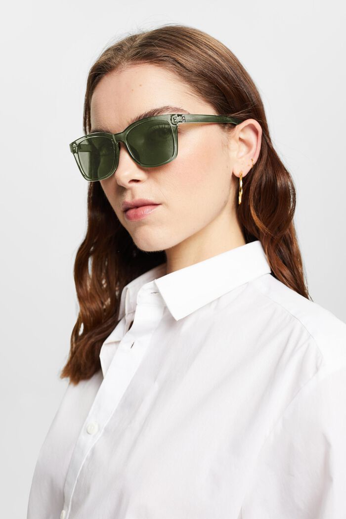 Angular sunglasses, OLIVE GREEN, detail image number 4