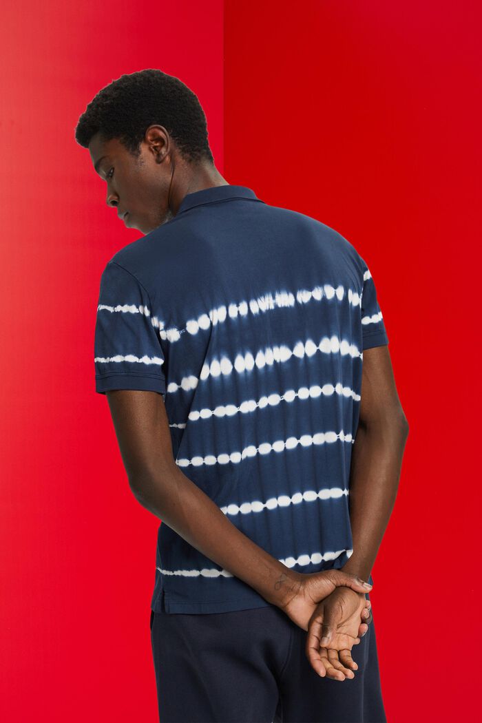 Tie-dyed cotton polo shirt, NAVY, detail image number 3