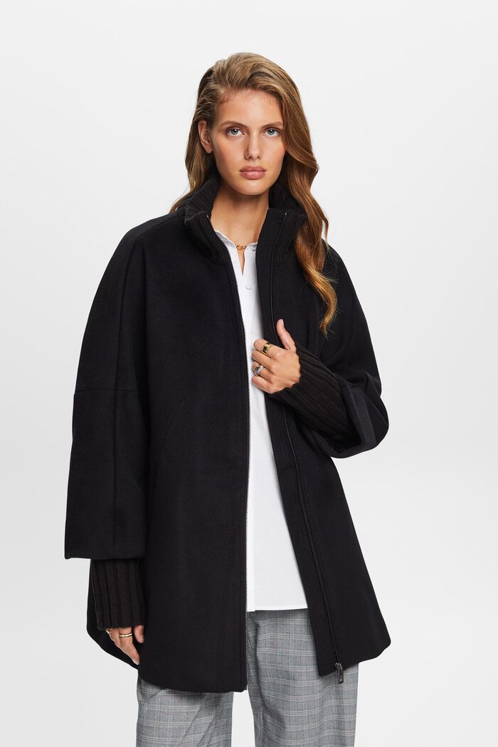 Wool blend jacket with cashmere, BLACK, detail image number 0