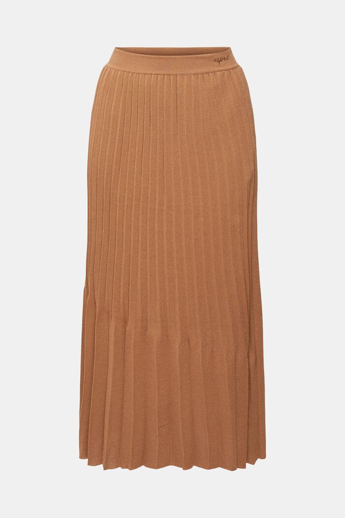 Pleated midi skirt, BROWN, detail image number 5