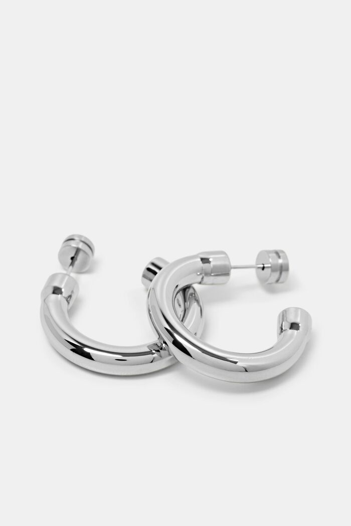Mini Hoop Stainless Steel Earring, SILVER, detail image number 1