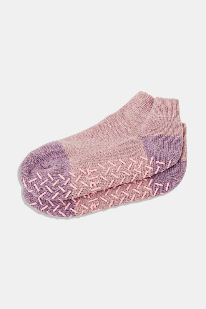 Non-slip short socks, wool blend, BLOSSOM MELANGE, detail image number 0
