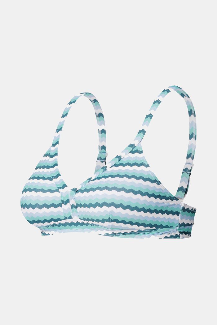 Padded bikini top with a zig-zag print