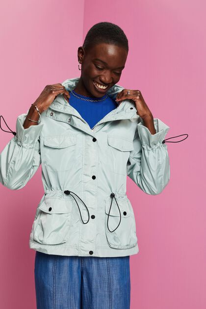 Recycled: rain jacket with a hood
