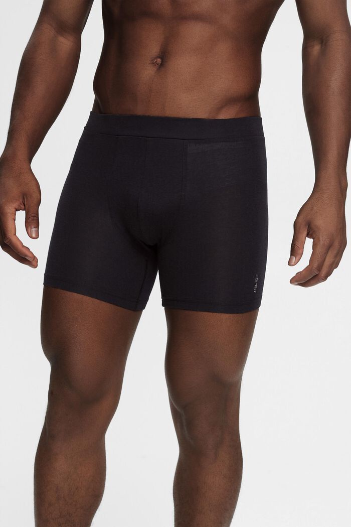 Multi-pack long cotton blend stretch men's shorts, BLACK, detail image number 0