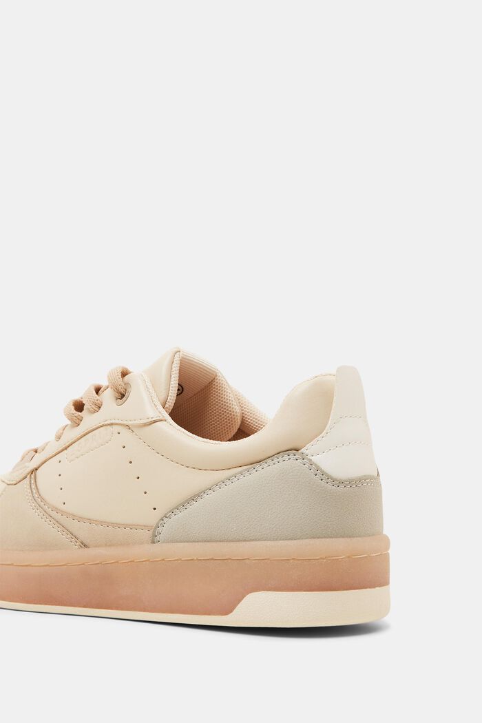 Two-coloured faux leather trainers, TAUPE, detail image number 4