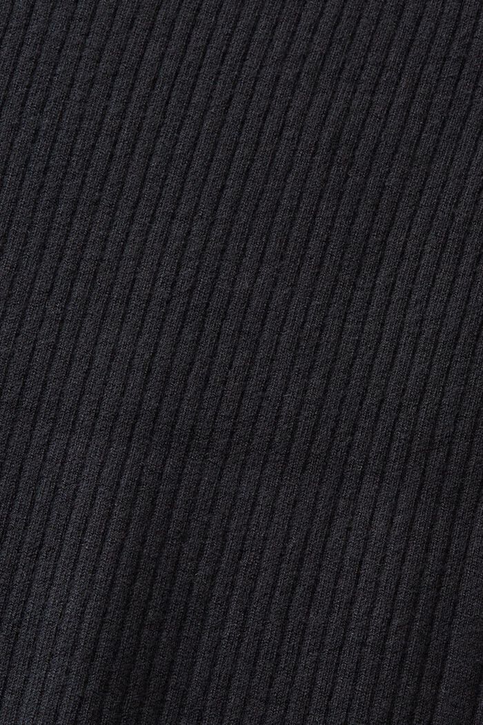 Ribbed Polo Mini Dress, BLACK, detail image number 5