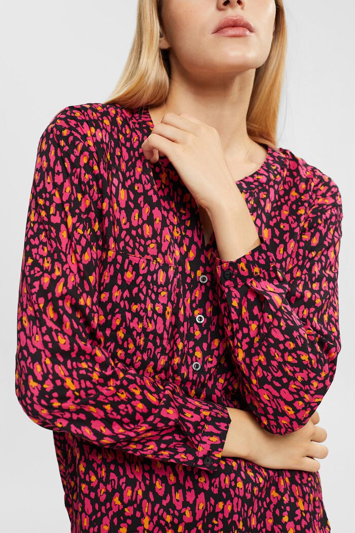 Patterned blouse, DARK PINK, detail image number 2