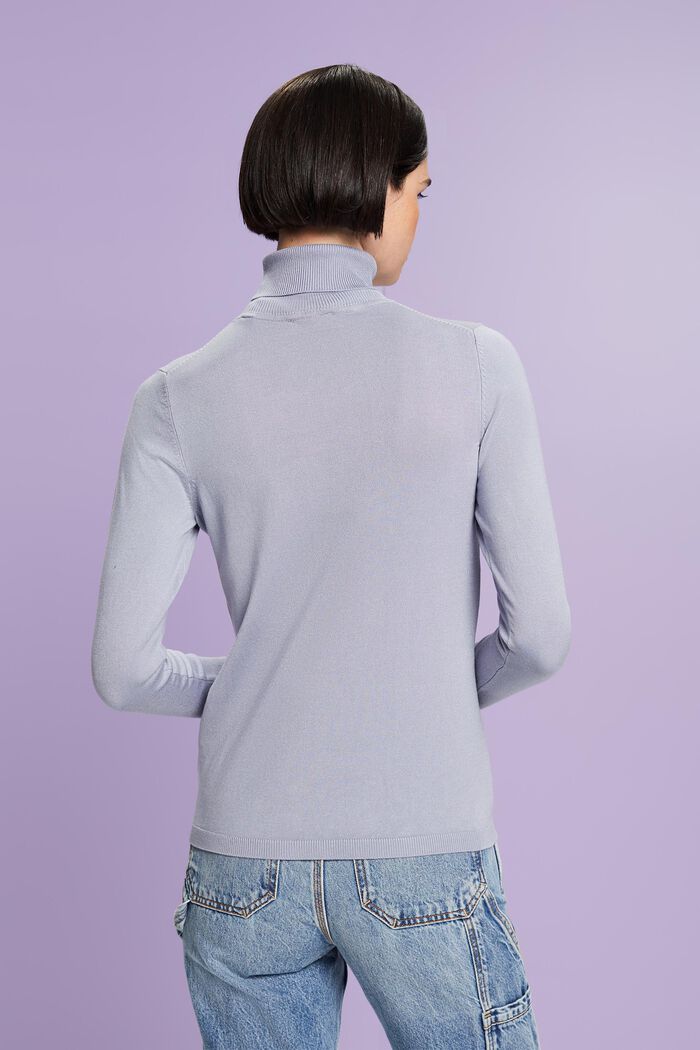 Long-Sleeve Turtleneck Sweater, LIGHT BLUE LAVENDER, detail image number 4