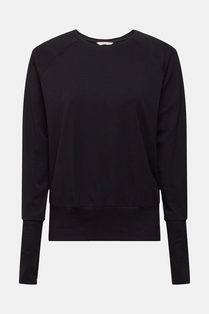 Long sleeve top with thumb holes, BLACK, detail image number 3