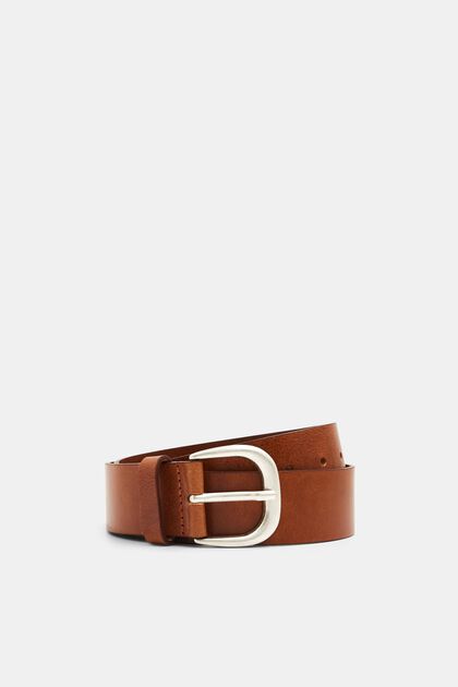 Leather belt with pin buckle
