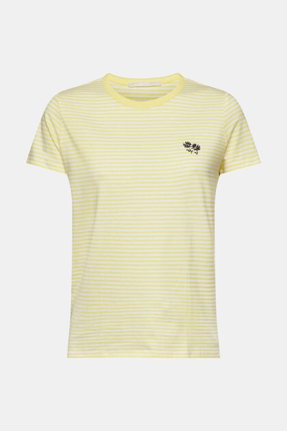 Striped t-shirt with embroidered flower