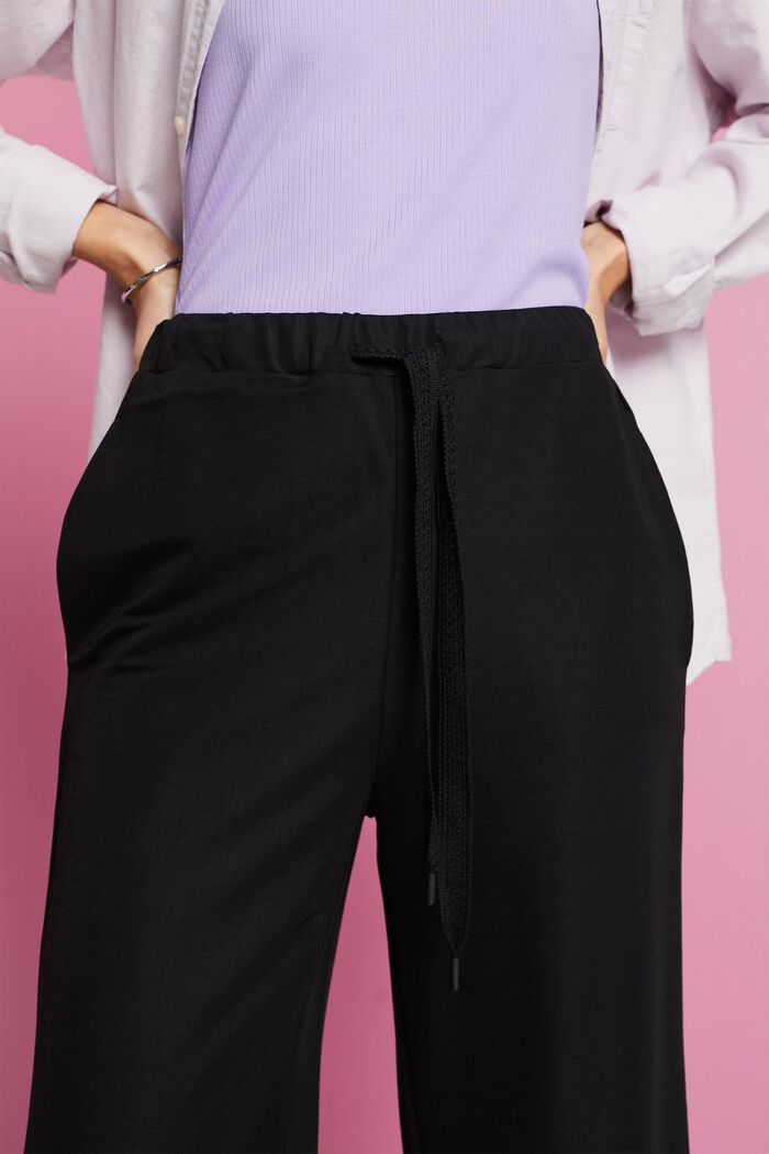 Wide leg pull-on trousers, BLACK, detail image number 2