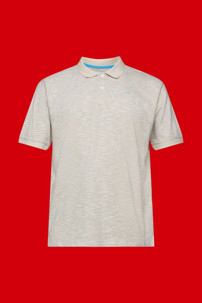 ESPRIT - Fine stripe mélange polo shirt at our online shop