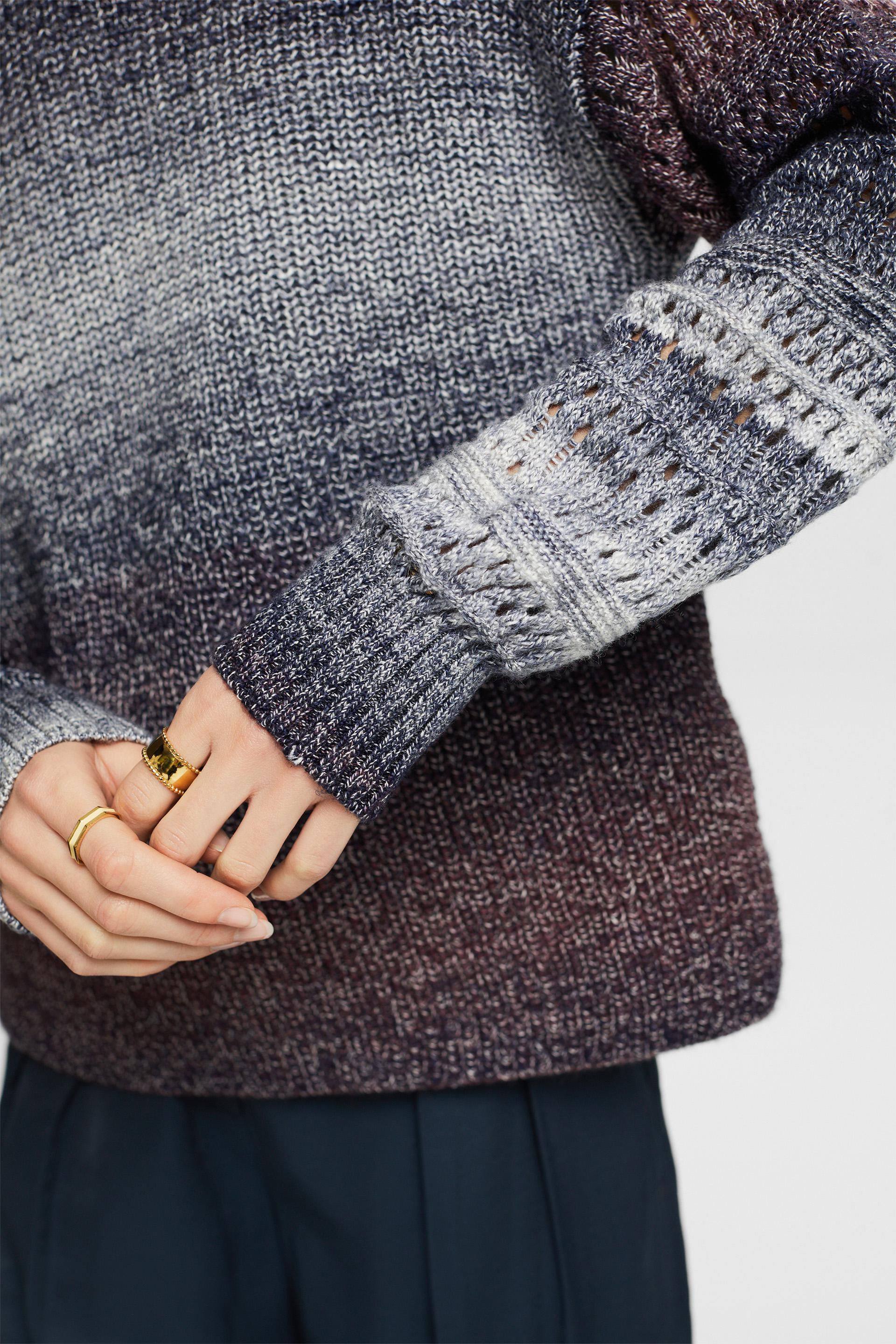 Gradient Open-Knit Mockneck Sweater at our online shop - ESPRIT