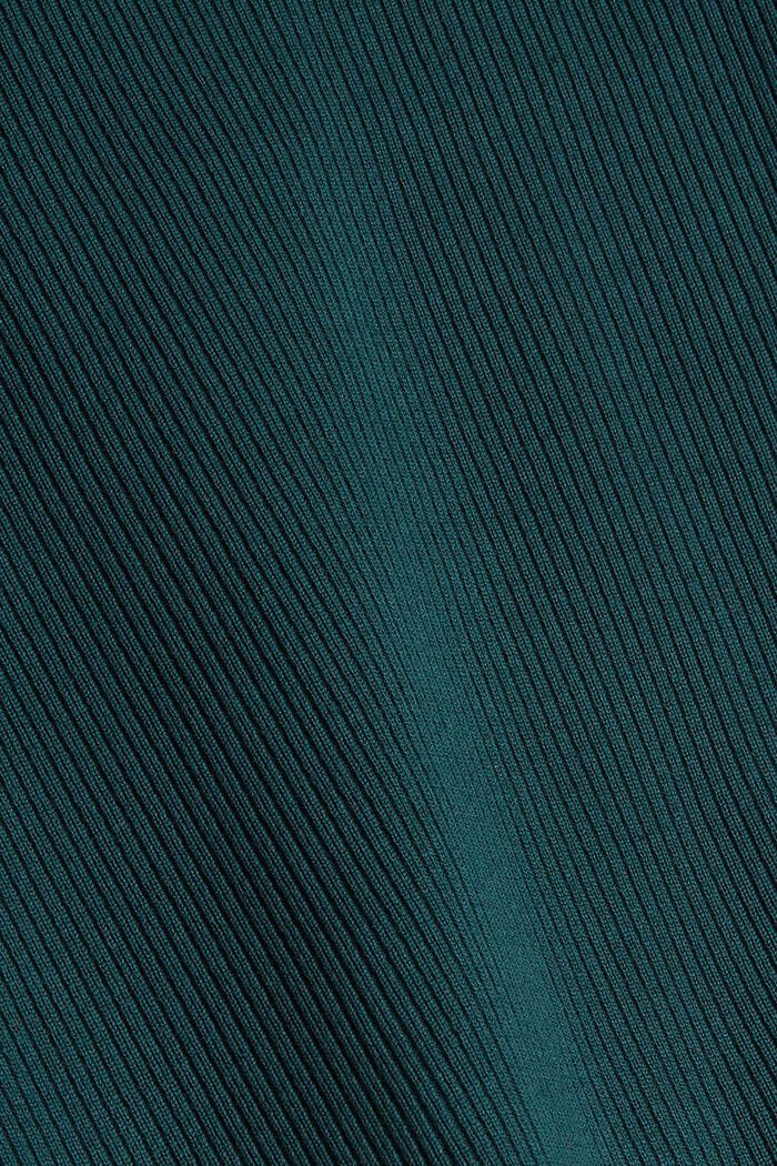 Rib knit dress in a midi length, DARK TEAL GREEN, detail image number 4