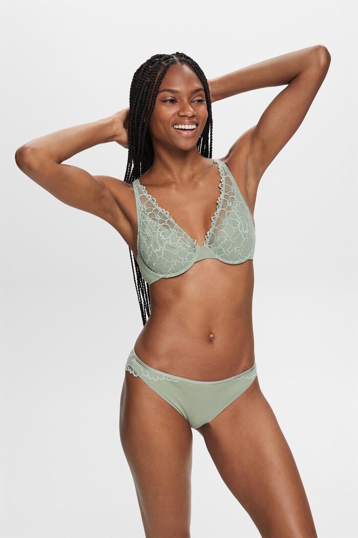 Underwire Lace Bra, DUSTY GREEN, detail image number 2