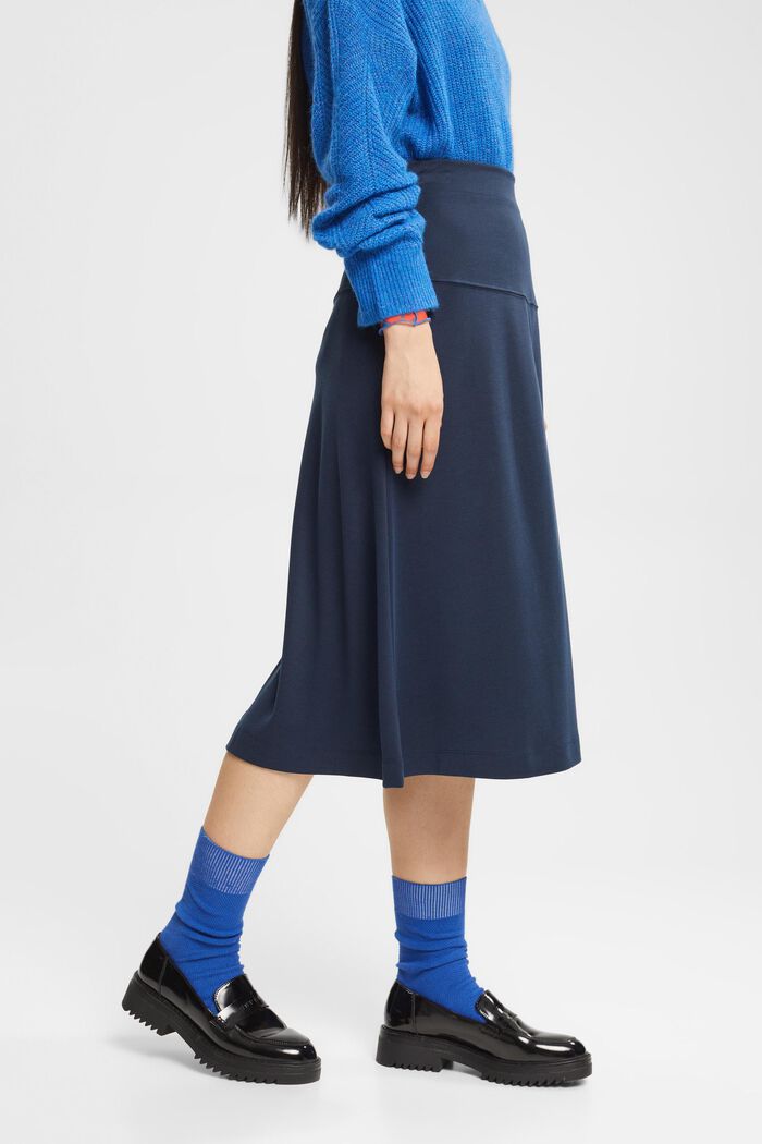 Jersey midi skirt, NAVY, detail image number 1