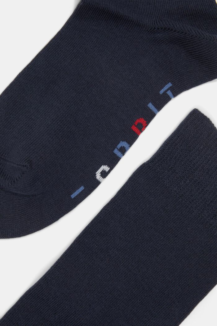 Double pack of knee-high socks with a logo, MARINE, detail image number 1