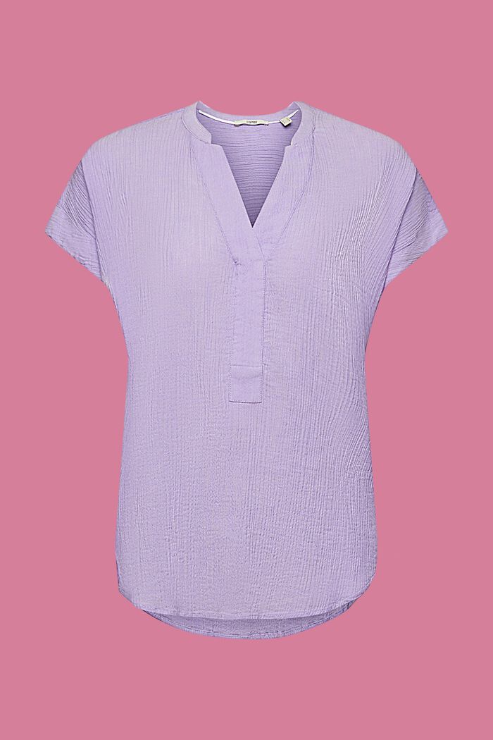 Textured cotton blouse, PURPLE, detail image number 7