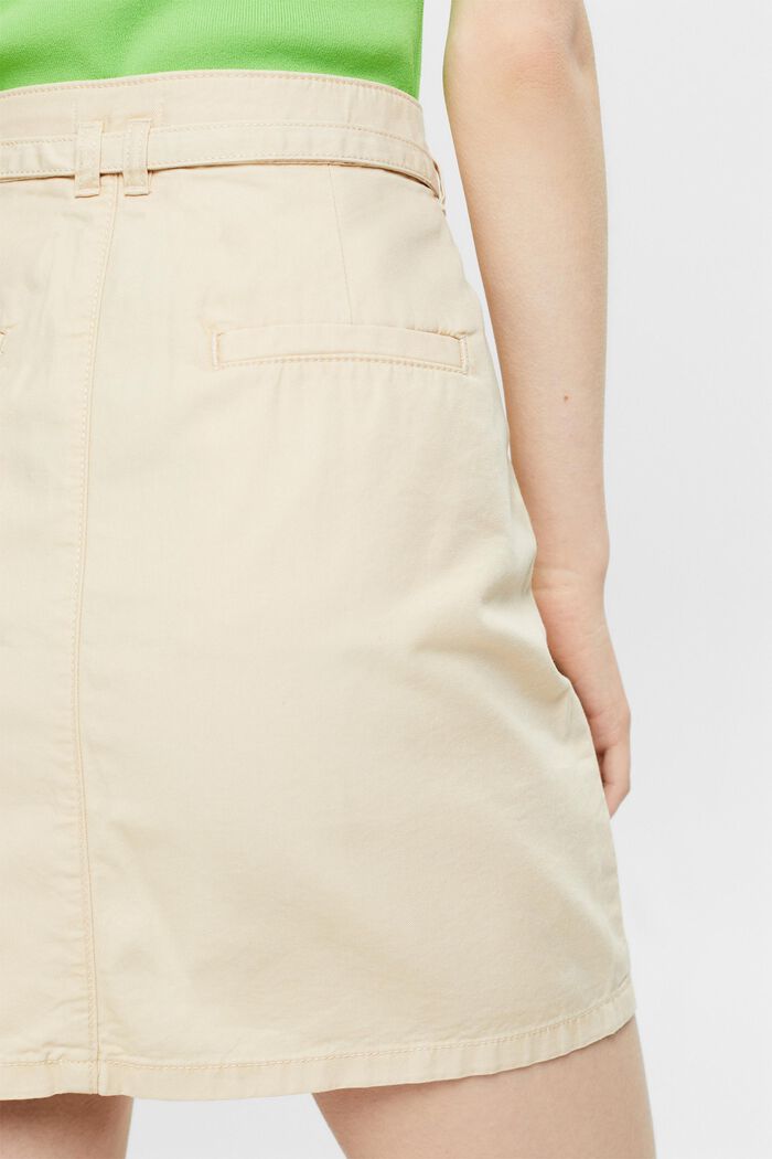 Belted Chino Mini Skirt, CREAM BEIGE, detail image number 3
