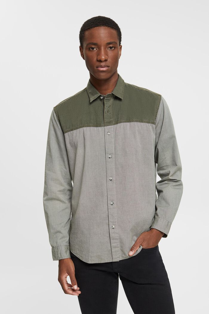 Sustainable cotton two-tone shirt