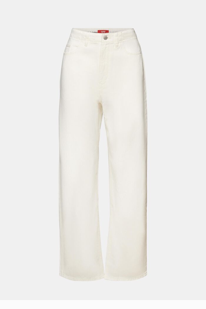 ESPRIT - Wide leg twill trousers, 100% cotton at our online shop