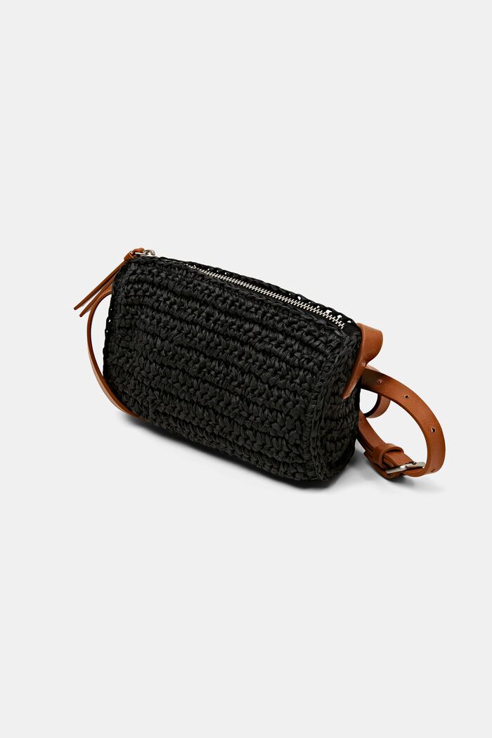 Crochet Shoulder Bag, BLACK, detail image number 2