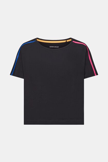 Cropped T-shirt, BLACK, overview