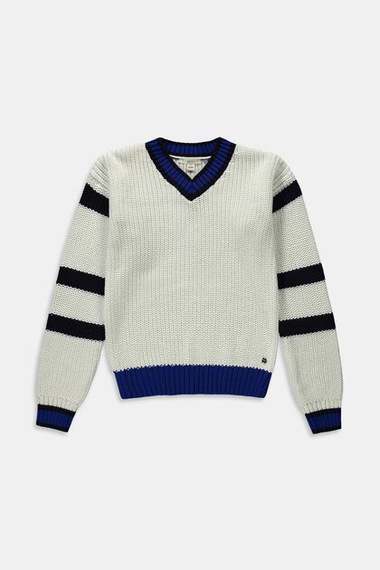 Chunky knit V-neck jumper