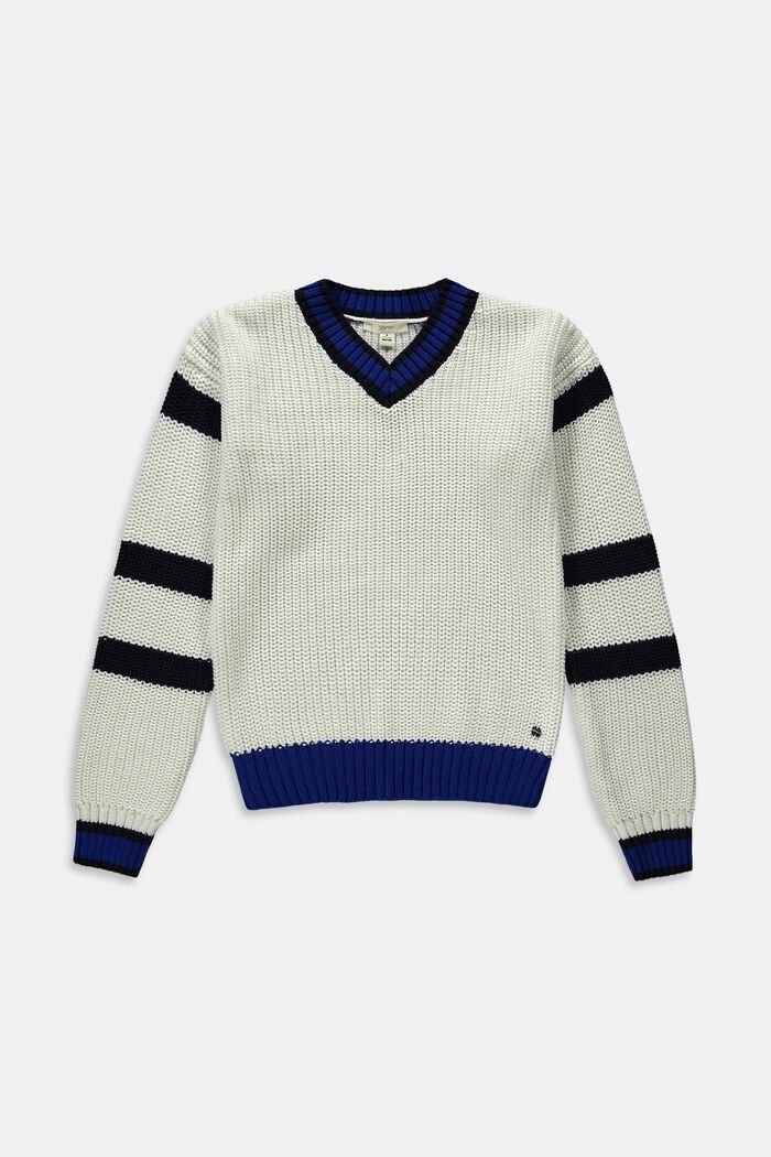 Chunky knit V-neck jumper
