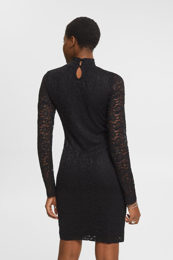 Lace mini dress, BLACK, detail image number 3