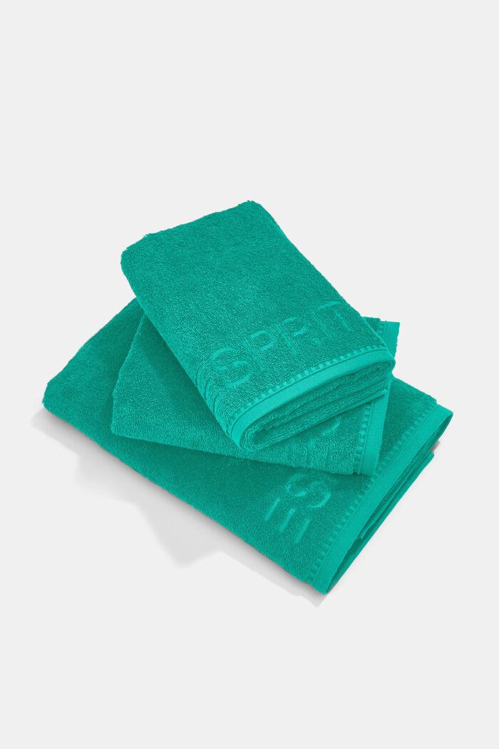 Containing TENCEL™: triple pack of terrycloth towels, OCEAN TEA, overview