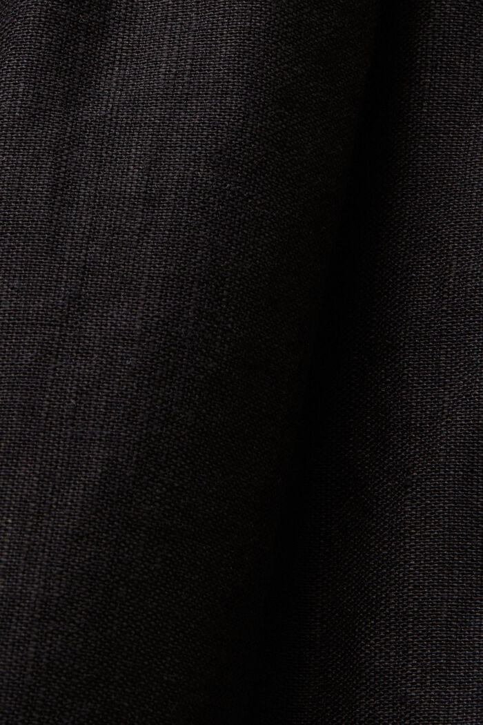 Midi dress, cotton-linen blend, BLACK, detail image number 6
