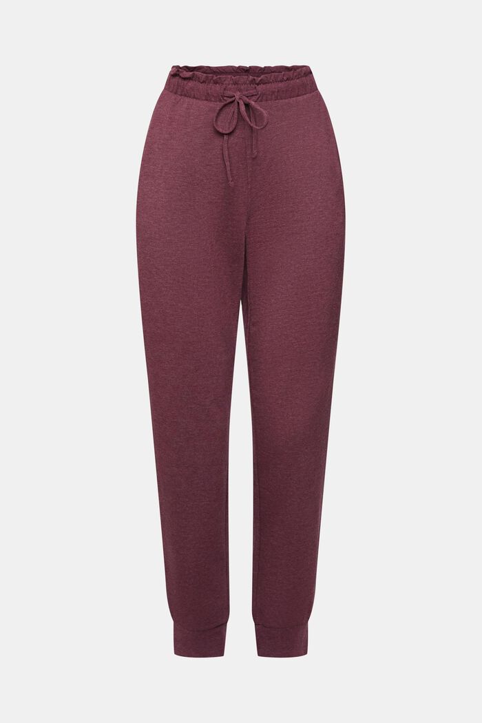 Jersey trousers with elasticated waistband, BORDEAUX RED, detail image number 5