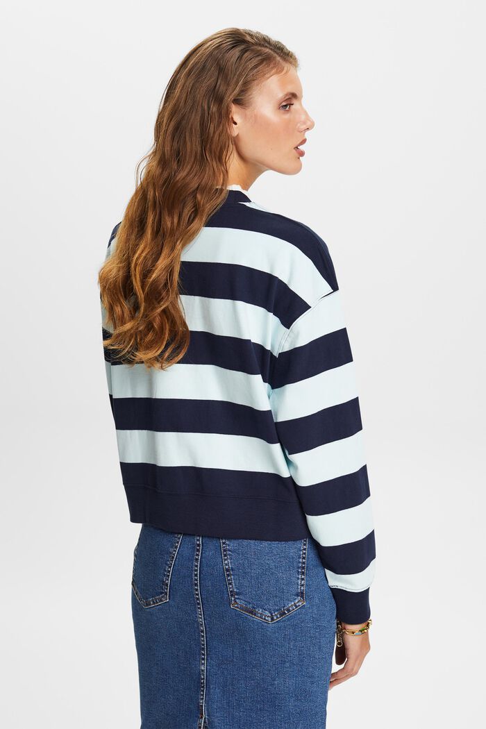 Striped Cotton Sweater, PASTEL BLUE, detail image number 3