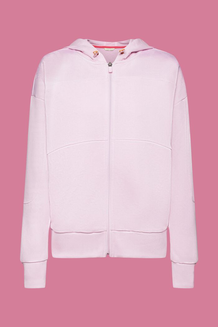 Zip-up hoodie with breathable insert, LILAC, detail image number 6