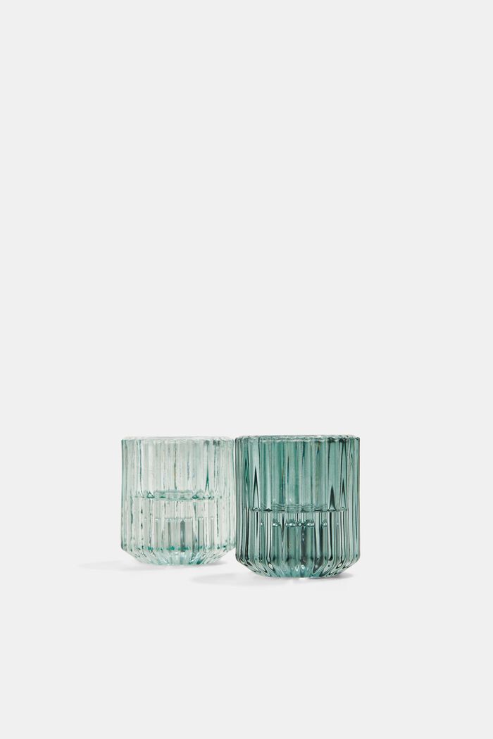 Set of two candle holders with double function, GREEN, detail image number 0