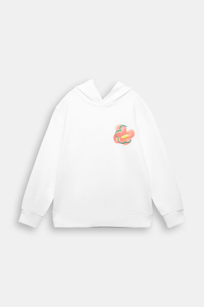 Logo Cotton Hooded Sweatshirt, WHITE, detail image number 2