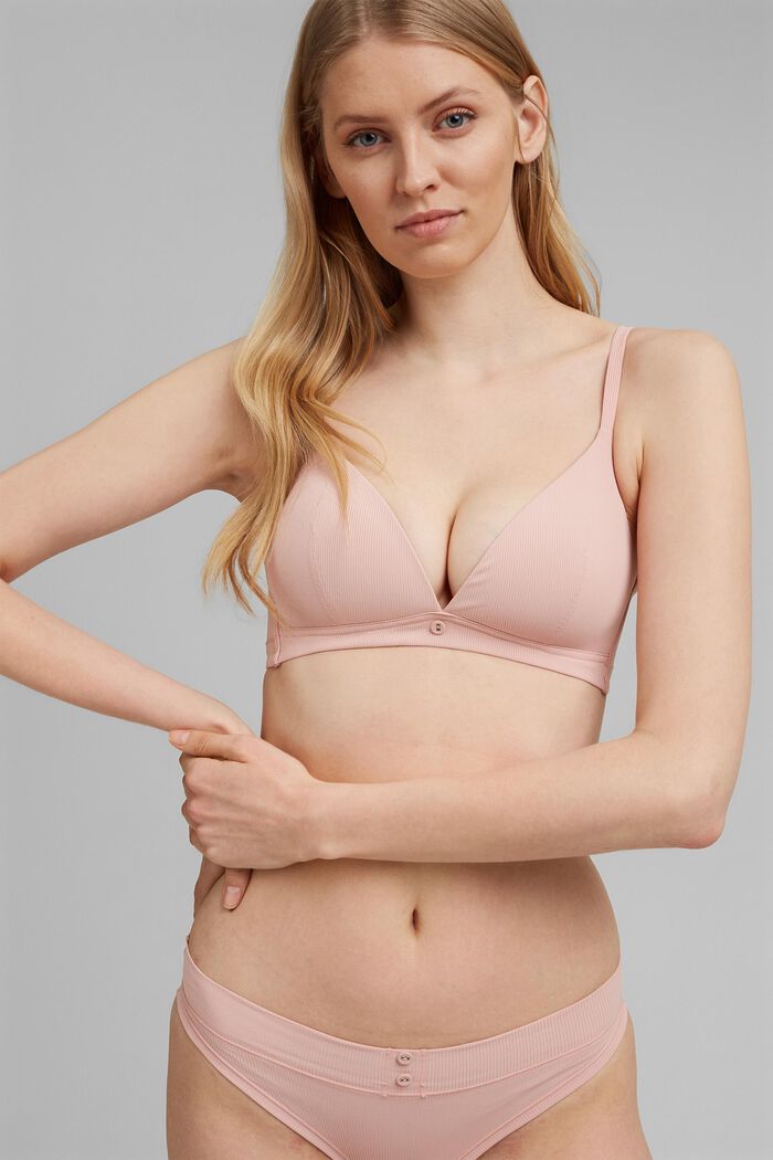 Recycled: padded, non-wired bra, LIGHT PINK, detail image number 0