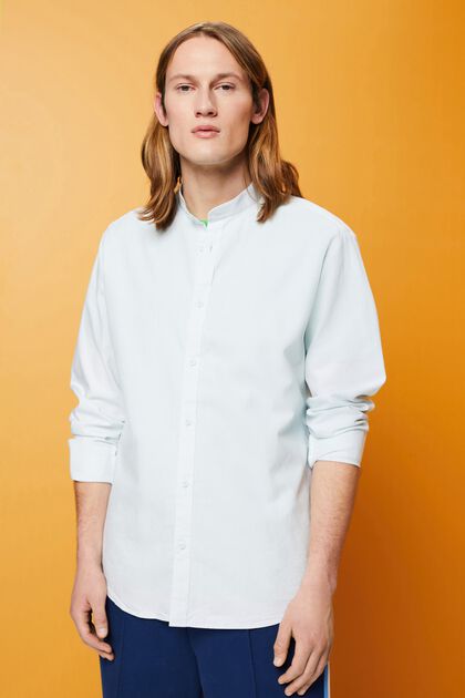 Slim fit shirt with band collar