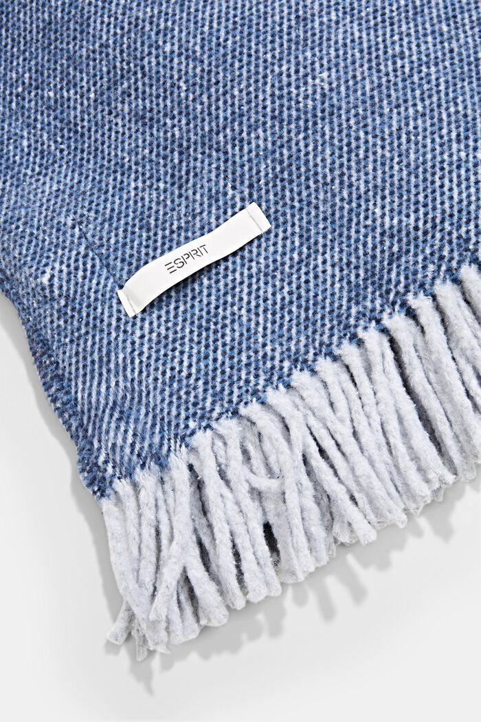 Soft throw in blended cotton, NAVY, detail image number 2