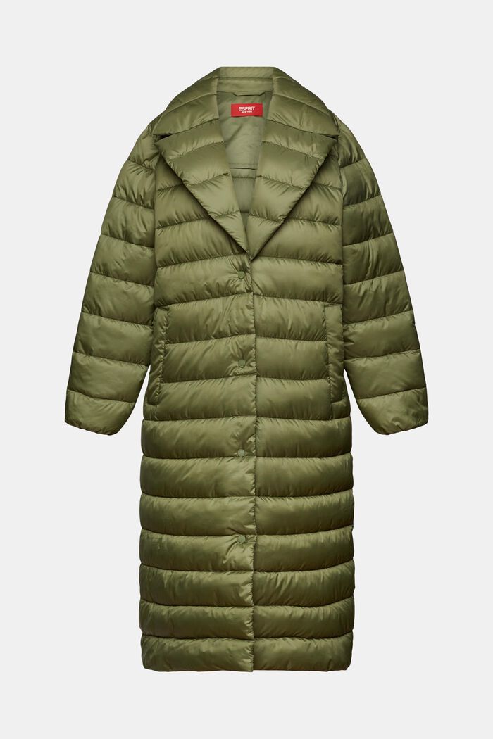 Recycled: quilted coat with lapel, LIGHT KHAKI, detail image number 6