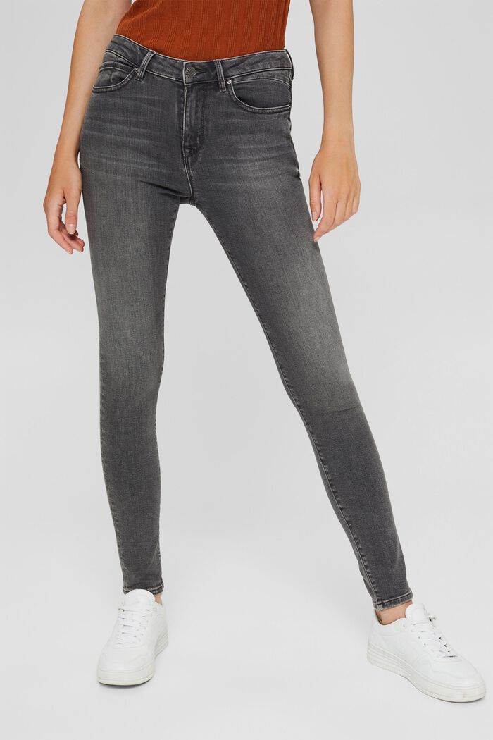 Organic cotton stretch jeans, GREY MEDIUM WASHED, detail image number 0