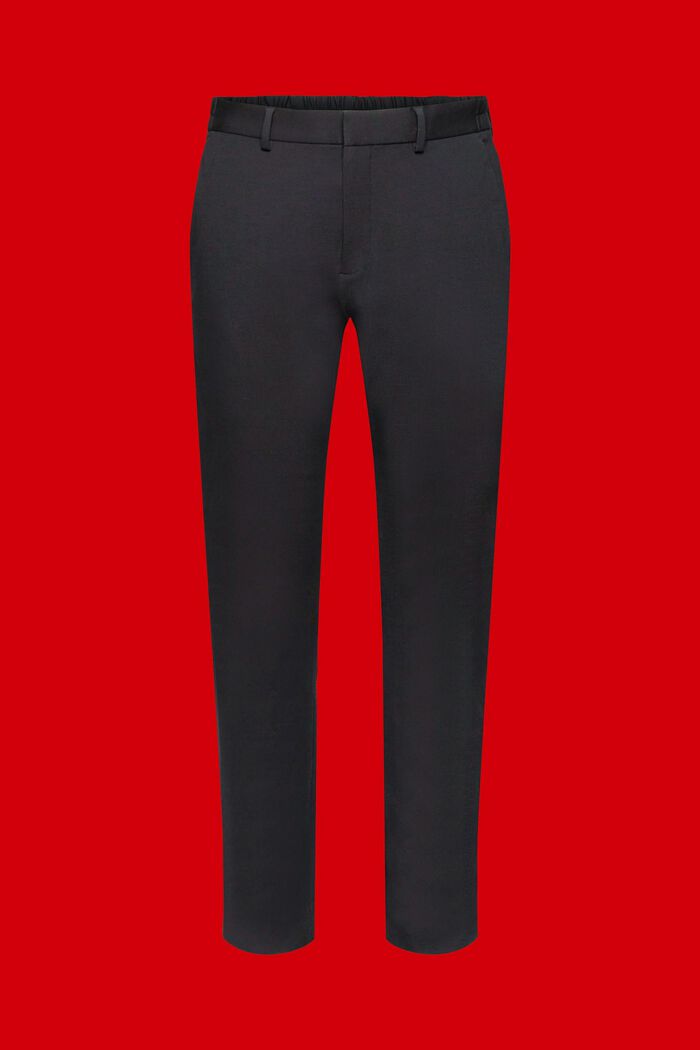 Piqué jersey suit trousers, BLACK, detail image number 7